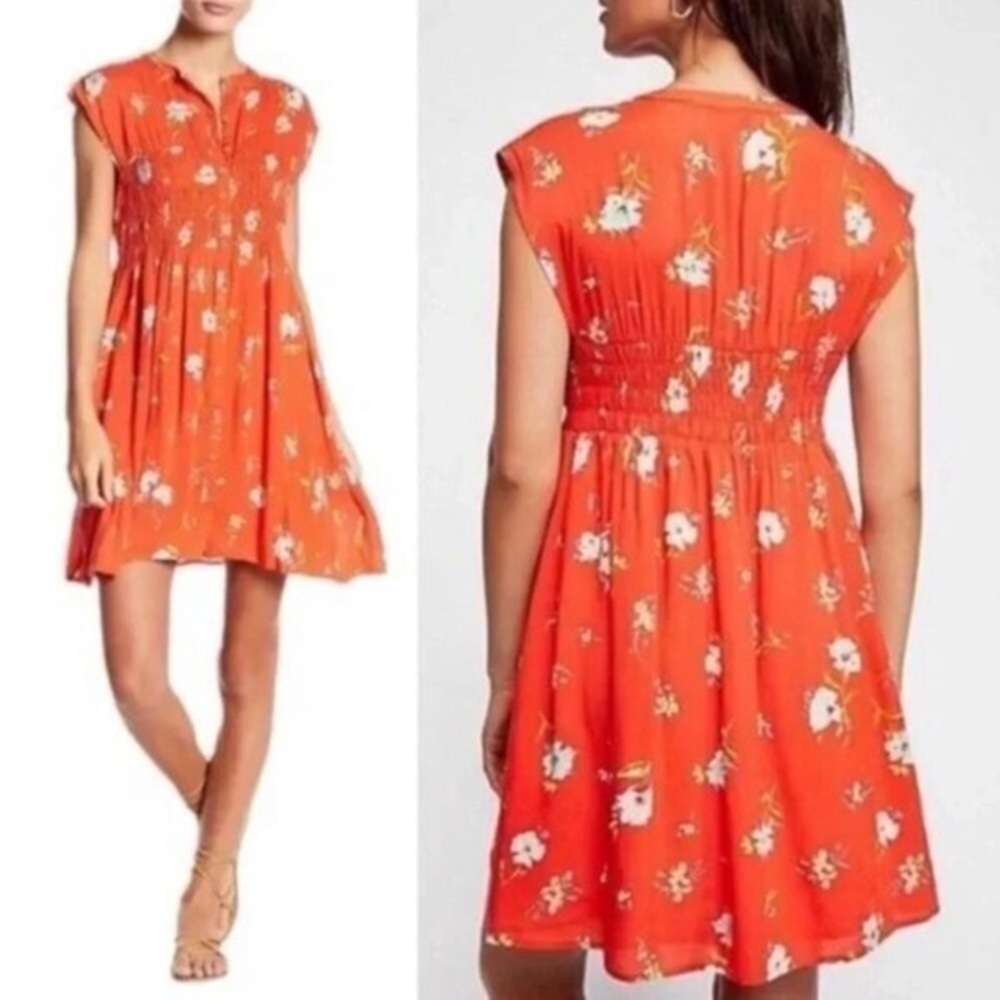 Free People Greatest Day Smocked Mini Dress XS casual vacation romantic summer - Picture 2 of 16